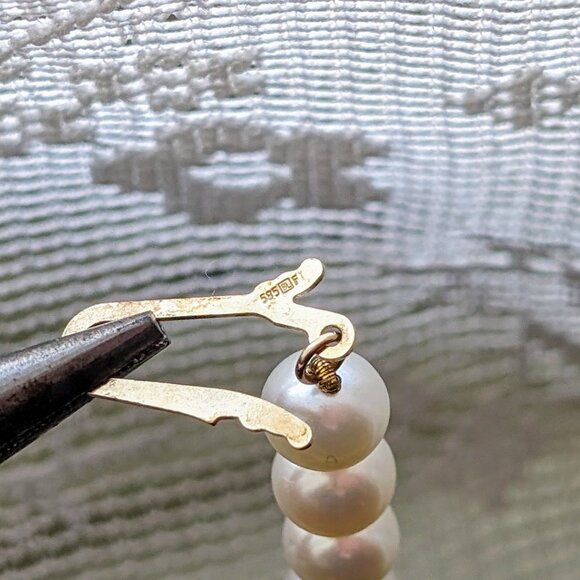 Vintage MIKIMOTO BLUE LAGOON 6.5-7MM 7'' Akoya Pearl 14K 585 Gold Clasp BRACELET - Picture 5 of 7